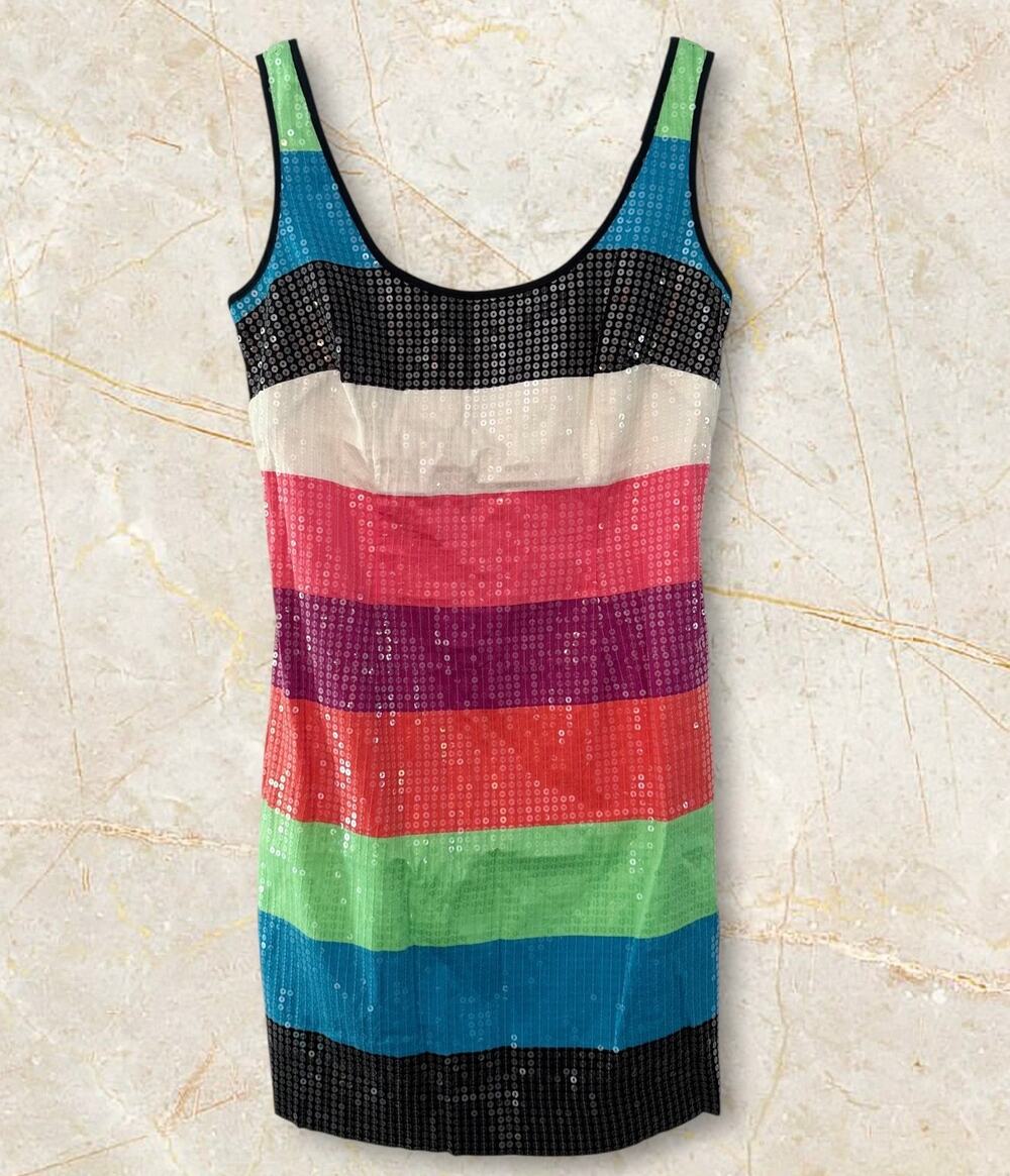LILLY PULITZER | stripped multicolored sequin Lucy dress party cocktail | size 0